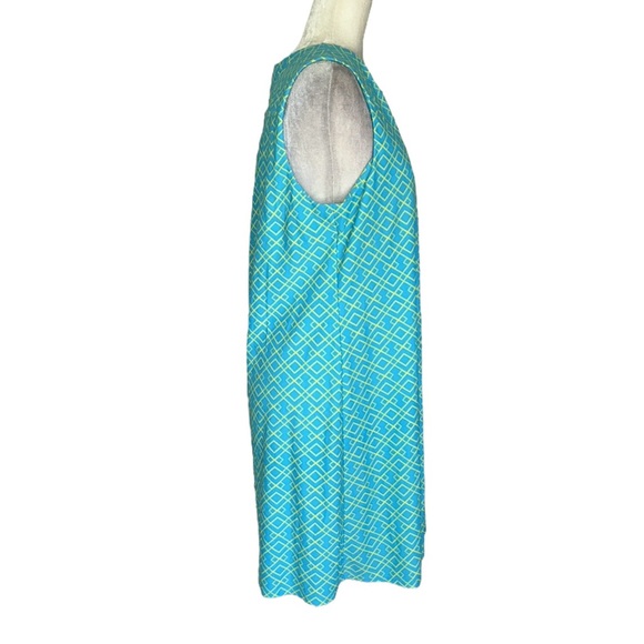 Jude Connally Juliet Aqua Blue Yellow Trellis Trio Printed Tunic Mini Dress - L - Picture 4 of 11